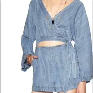 Free people denim romper